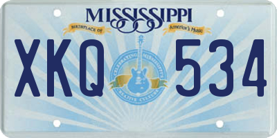 MS license plate XKQ534