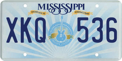 MS license plate XKQ536