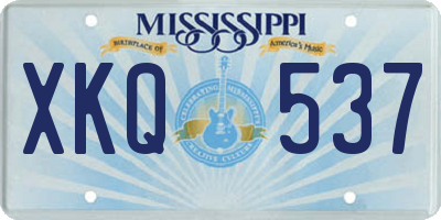 MS license plate XKQ537