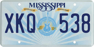 MS license plate XKQ538
