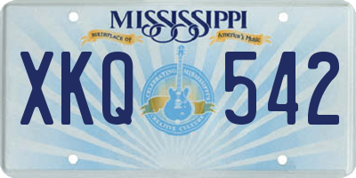 MS license plate XKQ542