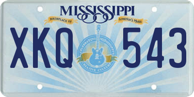 MS license plate XKQ543