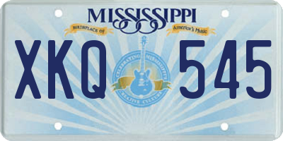 MS license plate XKQ545