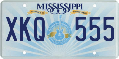 MS license plate XKQ555