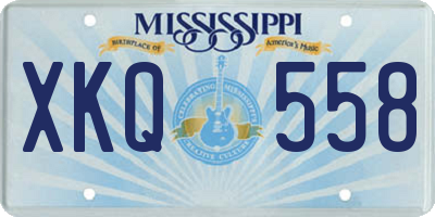 MS license plate XKQ558