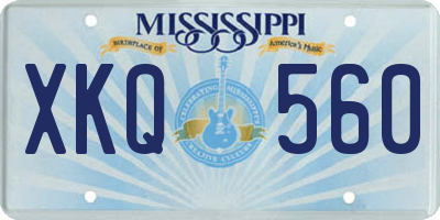 MS license plate XKQ560