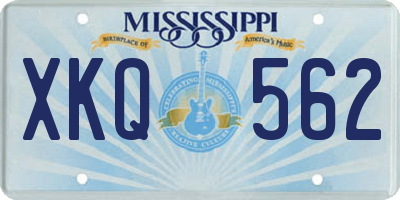 MS license plate XKQ562