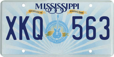 MS license plate XKQ563