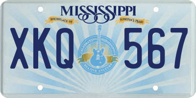 MS license plate XKQ567