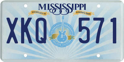 MS license plate XKQ571