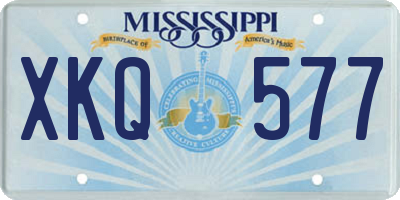MS license plate XKQ577