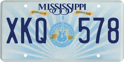 MS license plate XKQ578