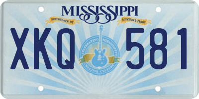 MS license plate XKQ581