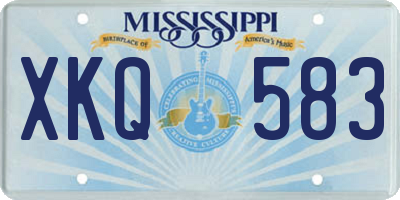 MS license plate XKQ583