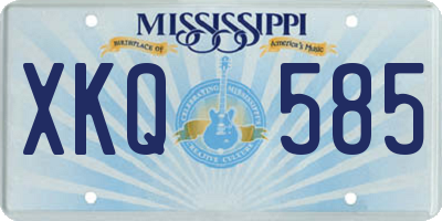 MS license plate XKQ585