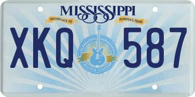MS license plate XKQ587