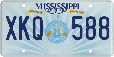 MS license plate XKQ588
