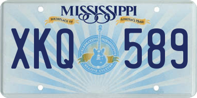 MS license plate XKQ589