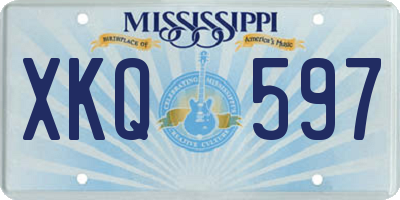 MS license plate XKQ597