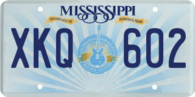 MS license plate XKQ602