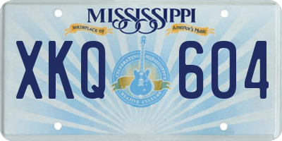 MS license plate XKQ604