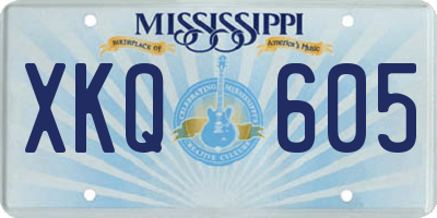 MS license plate XKQ605