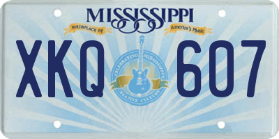 MS license plate XKQ607