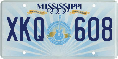 MS license plate XKQ608