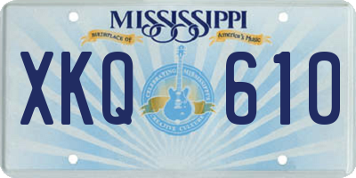 MS license plate XKQ610