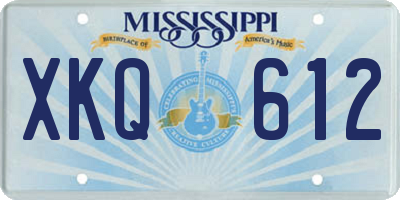 MS license plate XKQ612