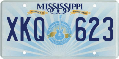 MS license plate XKQ623