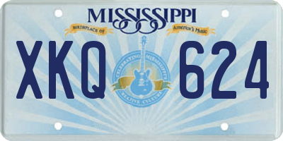 MS license plate XKQ624