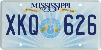 MS license plate XKQ626