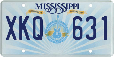 MS license plate XKQ631