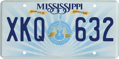 MS license plate XKQ632