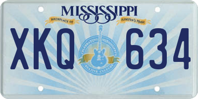 MS license plate XKQ634