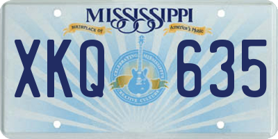 MS license plate XKQ635