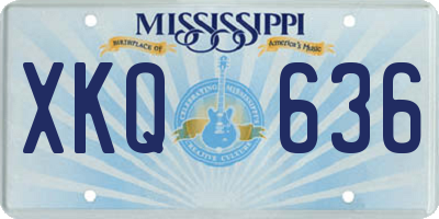 MS license plate XKQ636