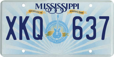 MS license plate XKQ637