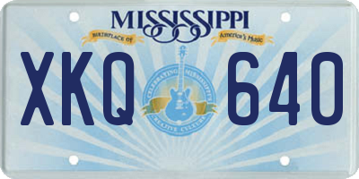 MS license plate XKQ640