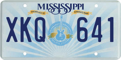MS license plate XKQ641