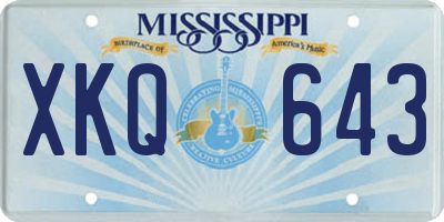 MS license plate XKQ643