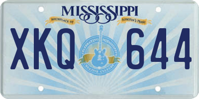 MS license plate XKQ644