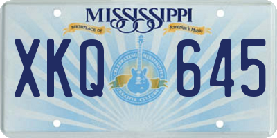 MS license plate XKQ645