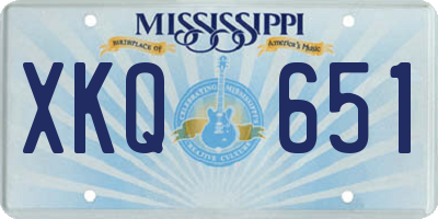 MS license plate XKQ651