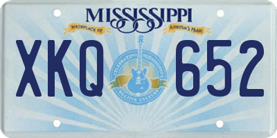 MS license plate XKQ652