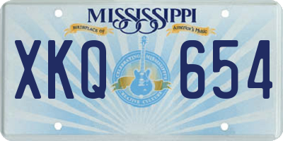 MS license plate XKQ654