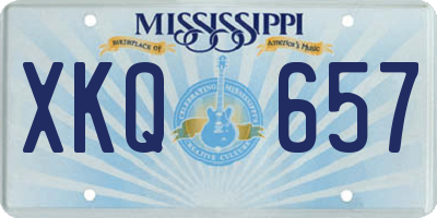 MS license plate XKQ657