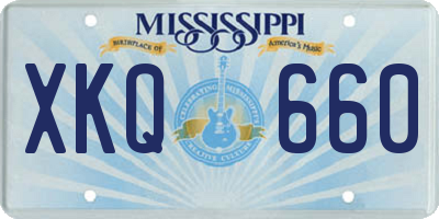 MS license plate XKQ660