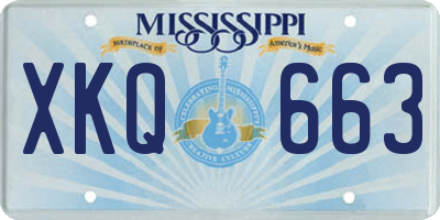 MS license plate XKQ663
